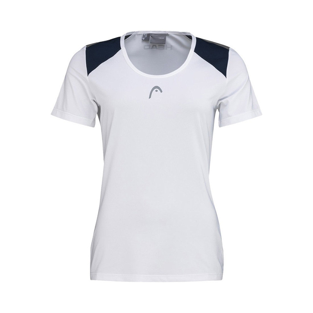 Футболка женская HEAD Club 22 T-Shirt W 814431-WHDB-S, р.S, 92% полиэстер, 8% эластан, ,белый