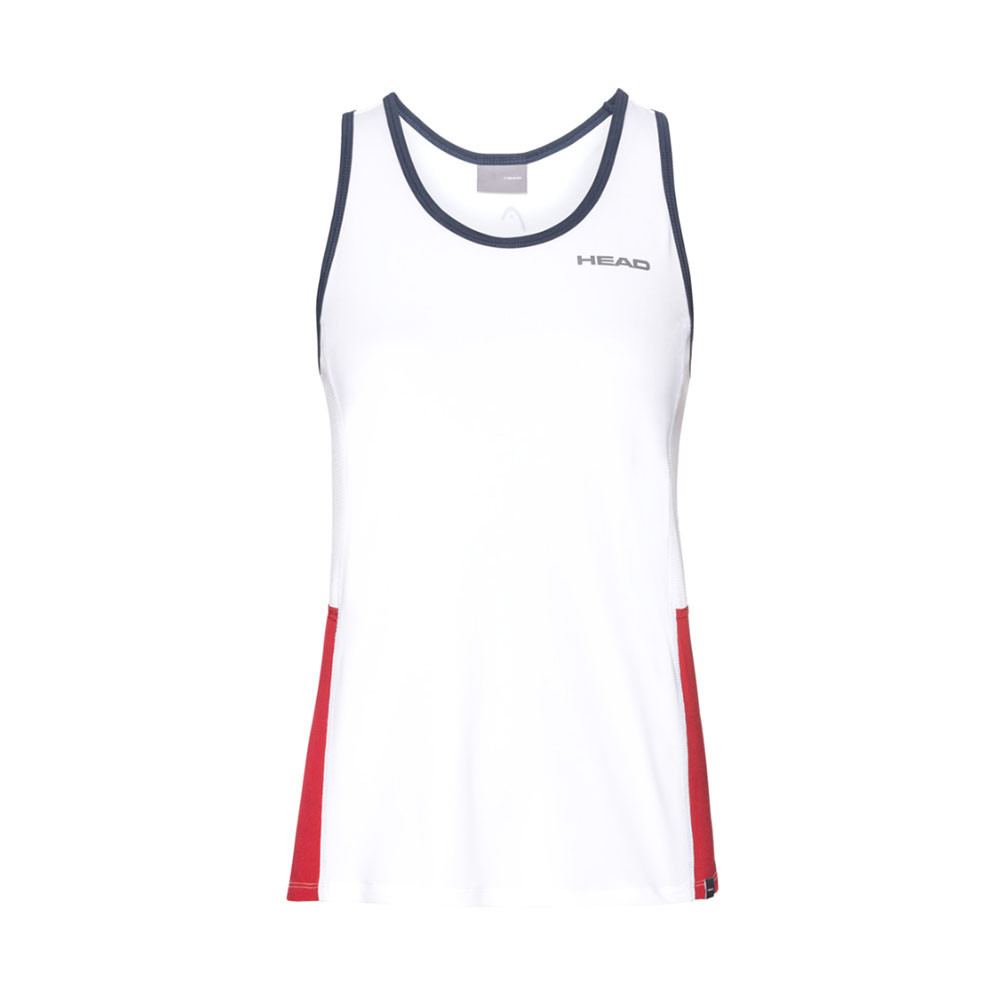 Майка жен. HEAD Club Tank Top 814429-WHRD-L, р.L, 92% полиэстер, 8% эластан, бело-красный