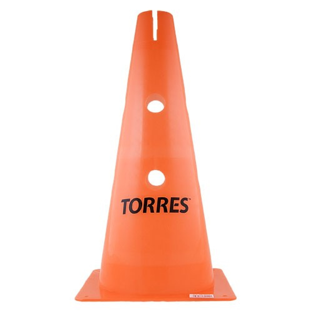 Конус тренировочный TORRES, TR1010, пластик, высота 38 см, с отв. для штанги TORRES, оранжевый