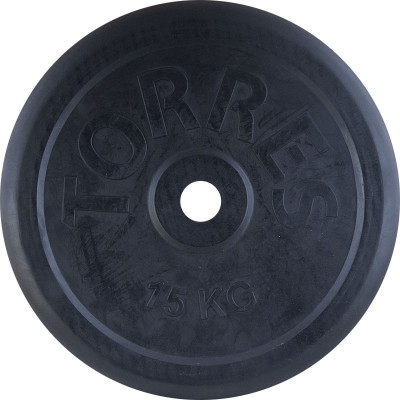Диск обрезин. TORRES 15 кг, PL506615, d.31мм, металл в резиновой оболочке, черный