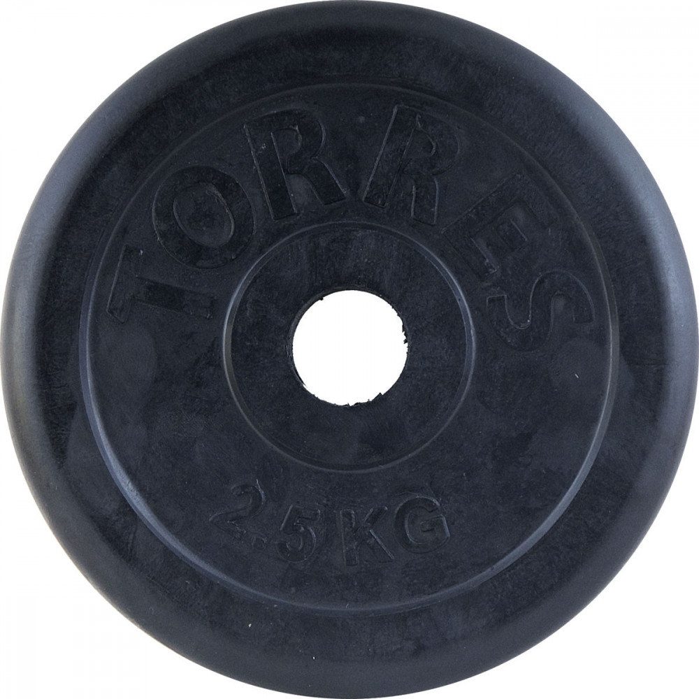 Диск обрезин. TORRES 2,5 кг, PL50632, d.31мм, металл в резиновой оболочке, черный