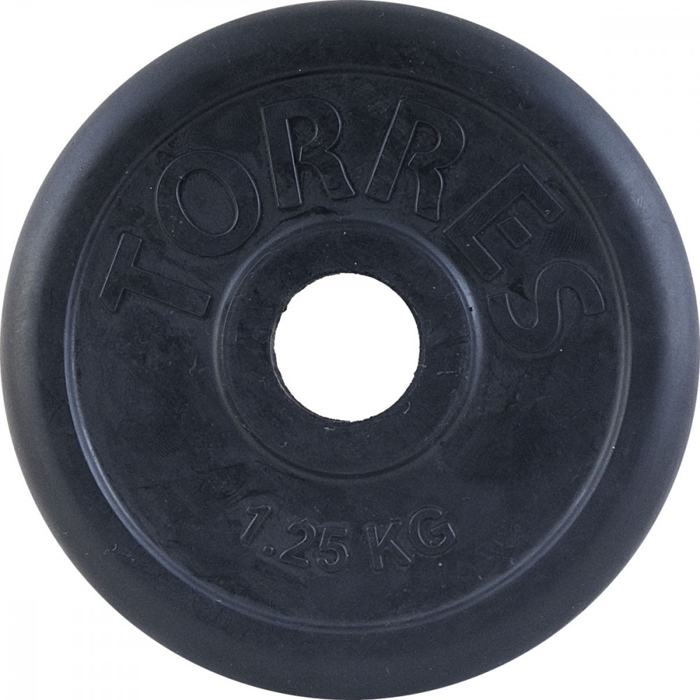 Диск обрезин. TORRES 1,25 кг, PL50621, d.31мм, металл в резиновой оболочке, черный
