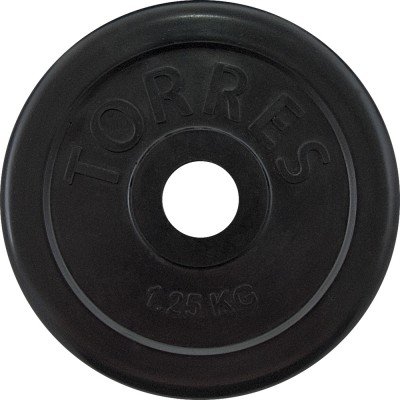 Диск обрезиненный TORRES PL50681, вес 1,25кг., диаметр 25мм.