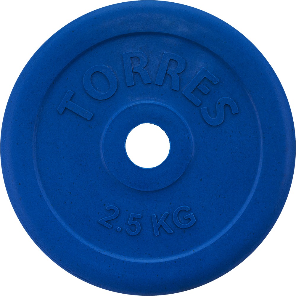 Диск обрезин. TORRES 2,5 кг, PL50392, d.25мм, металл в резиновой оболочке, синий