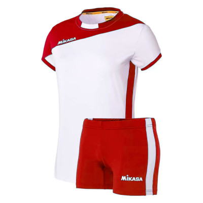Форма волейбольная женская MIKASA MT375-020-S, р. S, 90% полиэстер 10% эластан, бело-красный