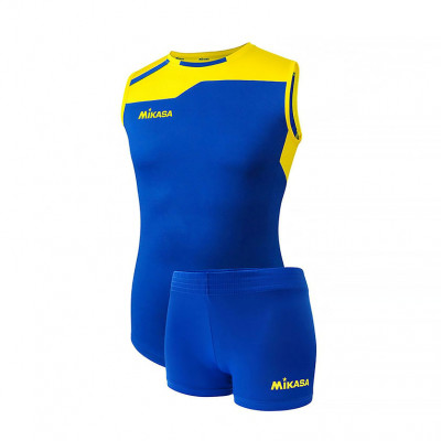 Форма волейбольная женская MIKASA MT377-026-S, р. S, 90% полиэстер, 10% эластан, сине-желтый