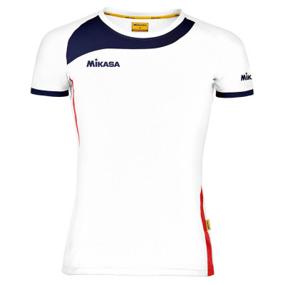 Футболка игровая жен. MIKASA MT289-076-2XL, р.2XL, 90% полиэстер, 10% эластан, бело-сине-красный