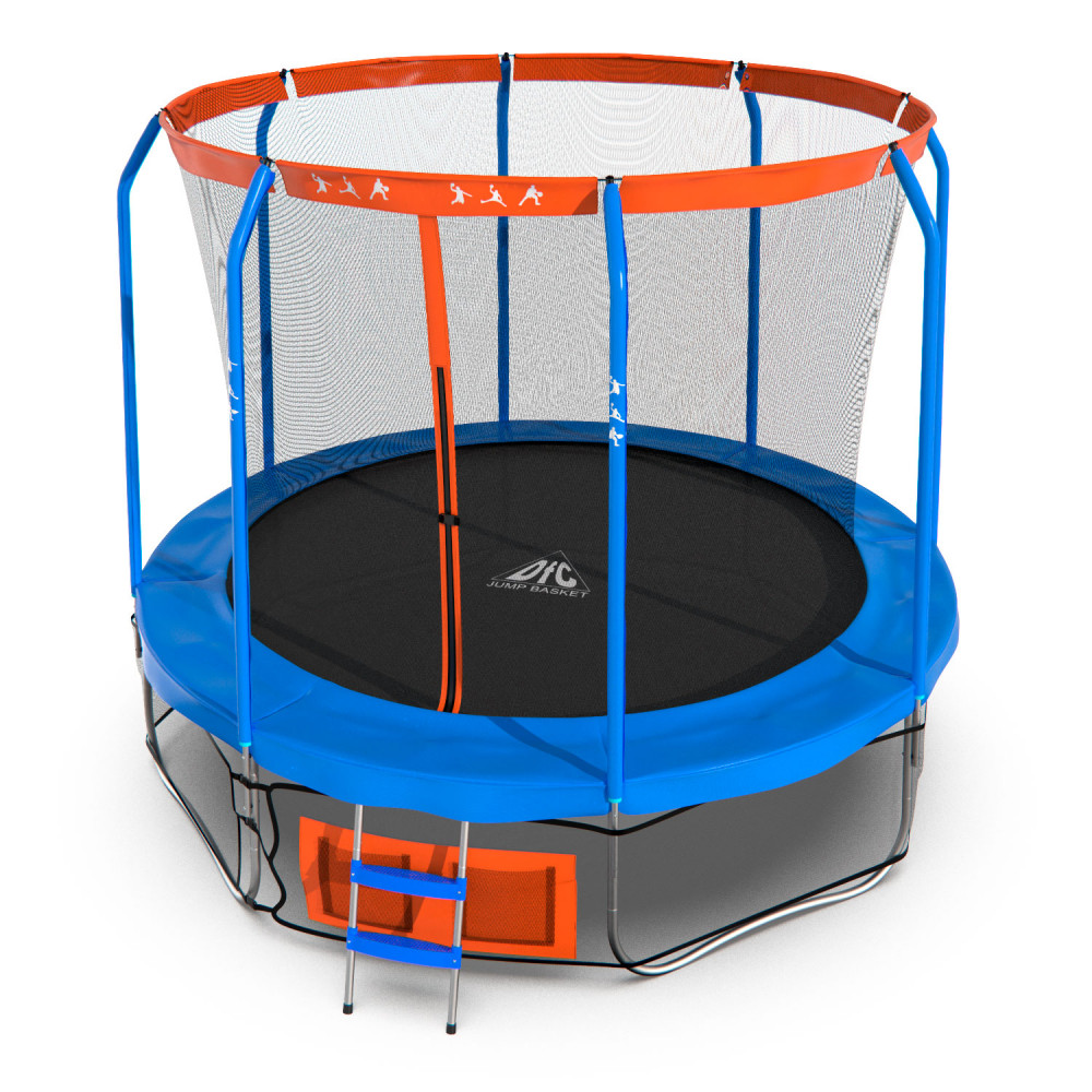 Батут DFC JUMP BASKET 12ft внутр.сетка, лестница (366cм) (два короба)