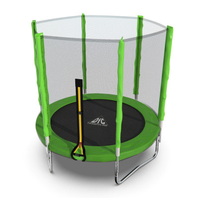 Батут DFC Trampoline Fitness 6ft наружн.сетка, св.зел. (183см)