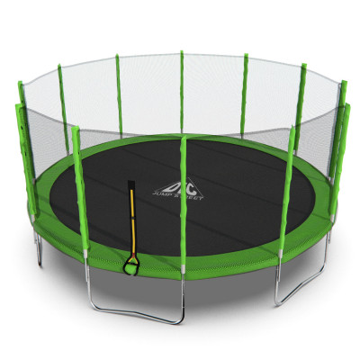 Батут DFC Trampoline Fitness 16ft наружн.сетка, св.зел. (488см)(два короба)