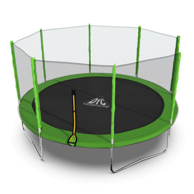 Батут DFC Trampoline Fitness 14ft наружн.сетка, св.зел. (427см)(два короба)