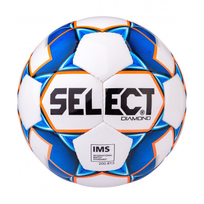 Мяч футбольный Diamond IMS, №4 белый/синий/оранжевый, УТ-00015660