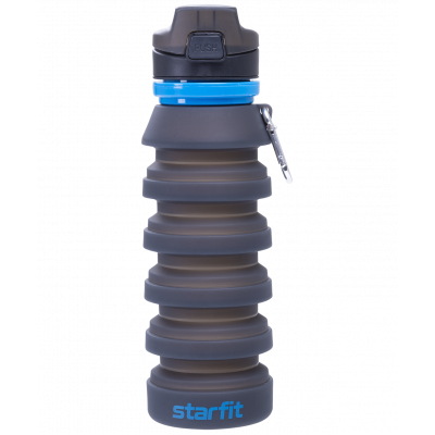 Бутылка для воды складная FB-100, с карабином, серый, УТ-00019225