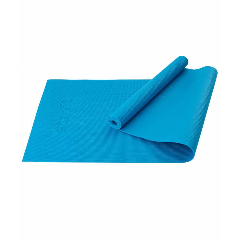 Коврик для йоги и фитнеса FM-104, PVC, 183x61x0,4 см, синий, ЦБ-00001467