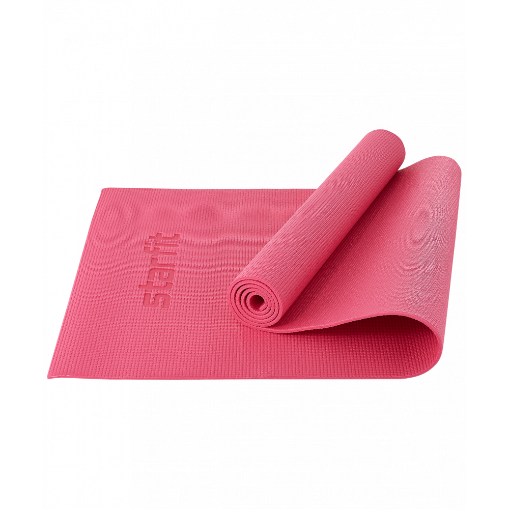 Коврик для йоги и фитнеса FM-101, PVC, 173x61x0,6 см, розовый, УТ-00018903