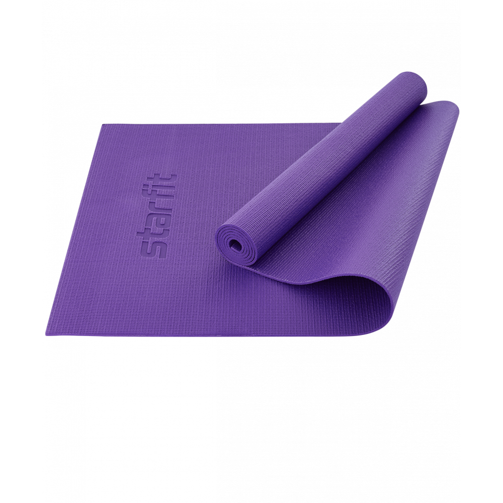 Коврик для йоги и фитнеса FM-101, PVC, 173x61x0,4 см, фиолетовый, УТ-00018899