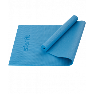 Коврик для йоги и фитнеса FM-101, PVC, 173x61x0,5 см, синий пастель, ЦБ-00001471