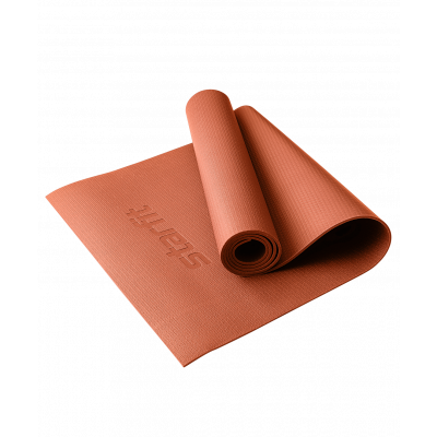Коврик для йоги и фитнеса высокой плотности FM-103 PVC HD, 183x61x0,4 см, индийский каштан, ЦБ-00002275