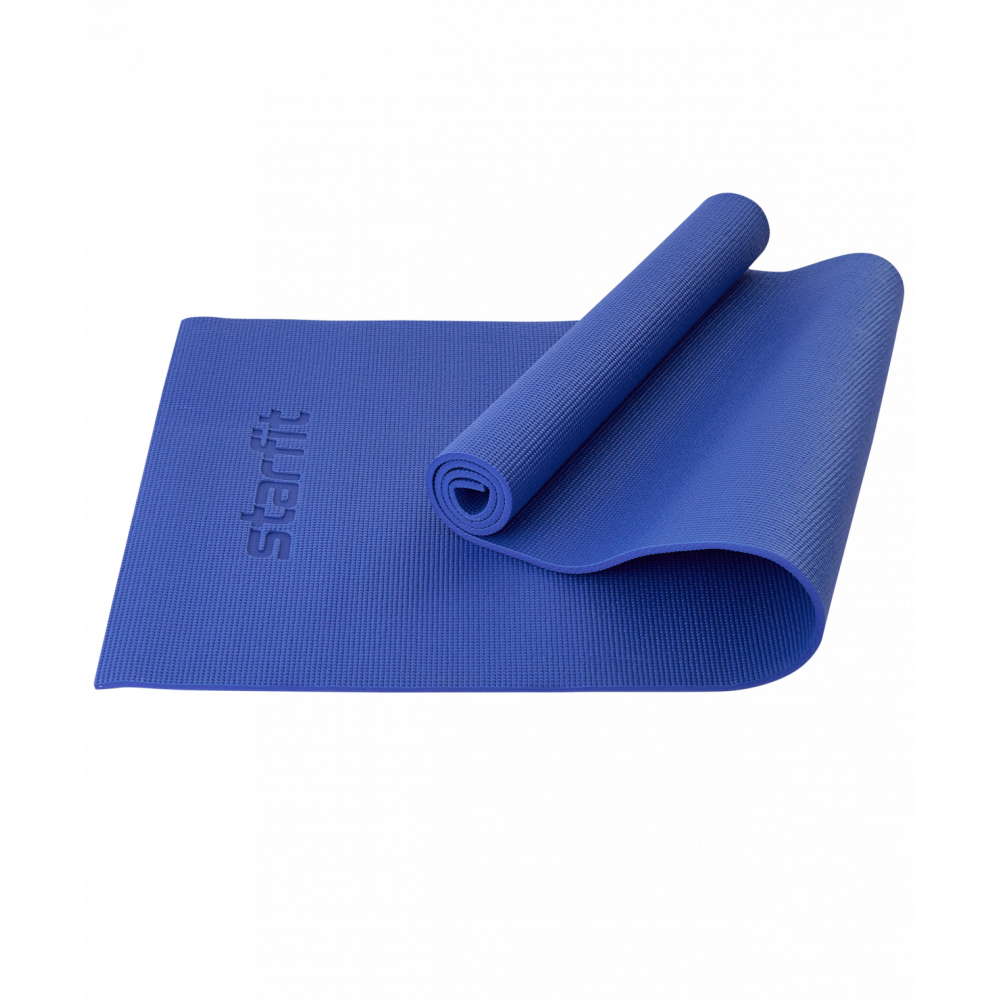 Коврик для йоги и фитнеса FM-101, PVC, 183x61x0,8 см, темно-синий, ЦБ-00001561