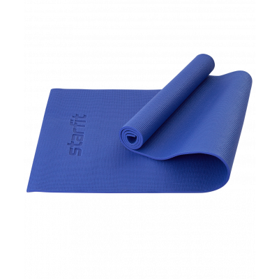 Коврик для йоги и фитнеса FM-101, PVC, 183x61x0,8 см, темно-синий, ЦБ-00001561