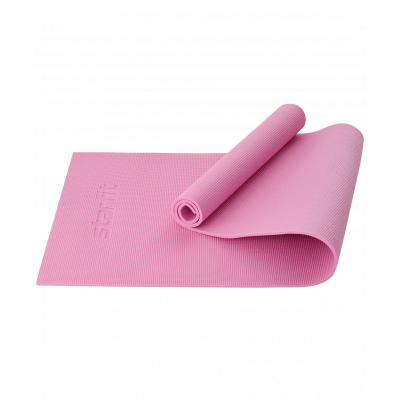 Коврик для йоги и фитнеса FM-101, PVC, 183x61x0,8 см, розовый пастель, ЦБ-00001560