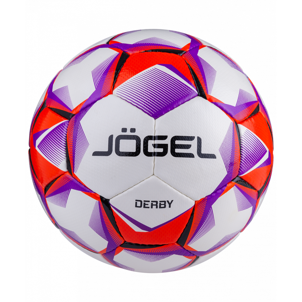 Мяч футбольный Derby №5, белый/фиолетовый/оранжевый, УТ-00017597