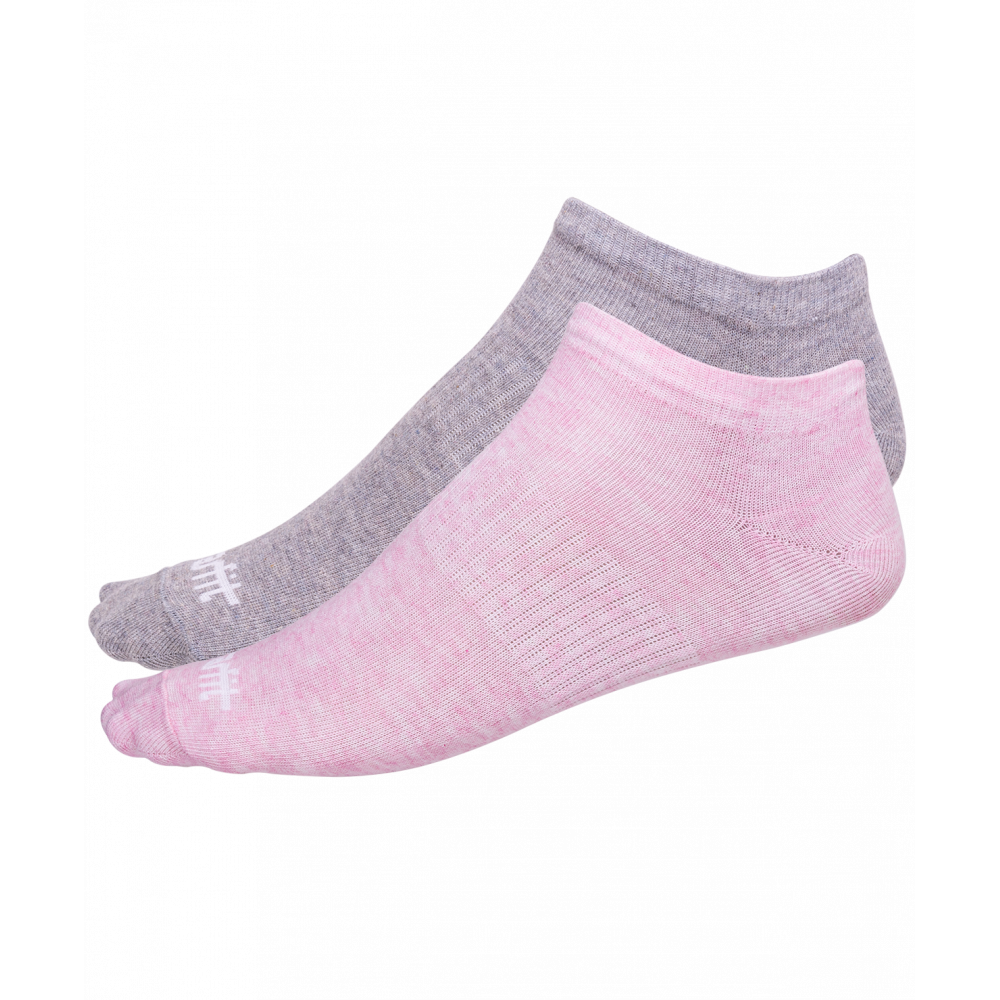 Носки низкие SW-205, розовый меланж/светло-серый меланж, 2 пары, УТ-00014180