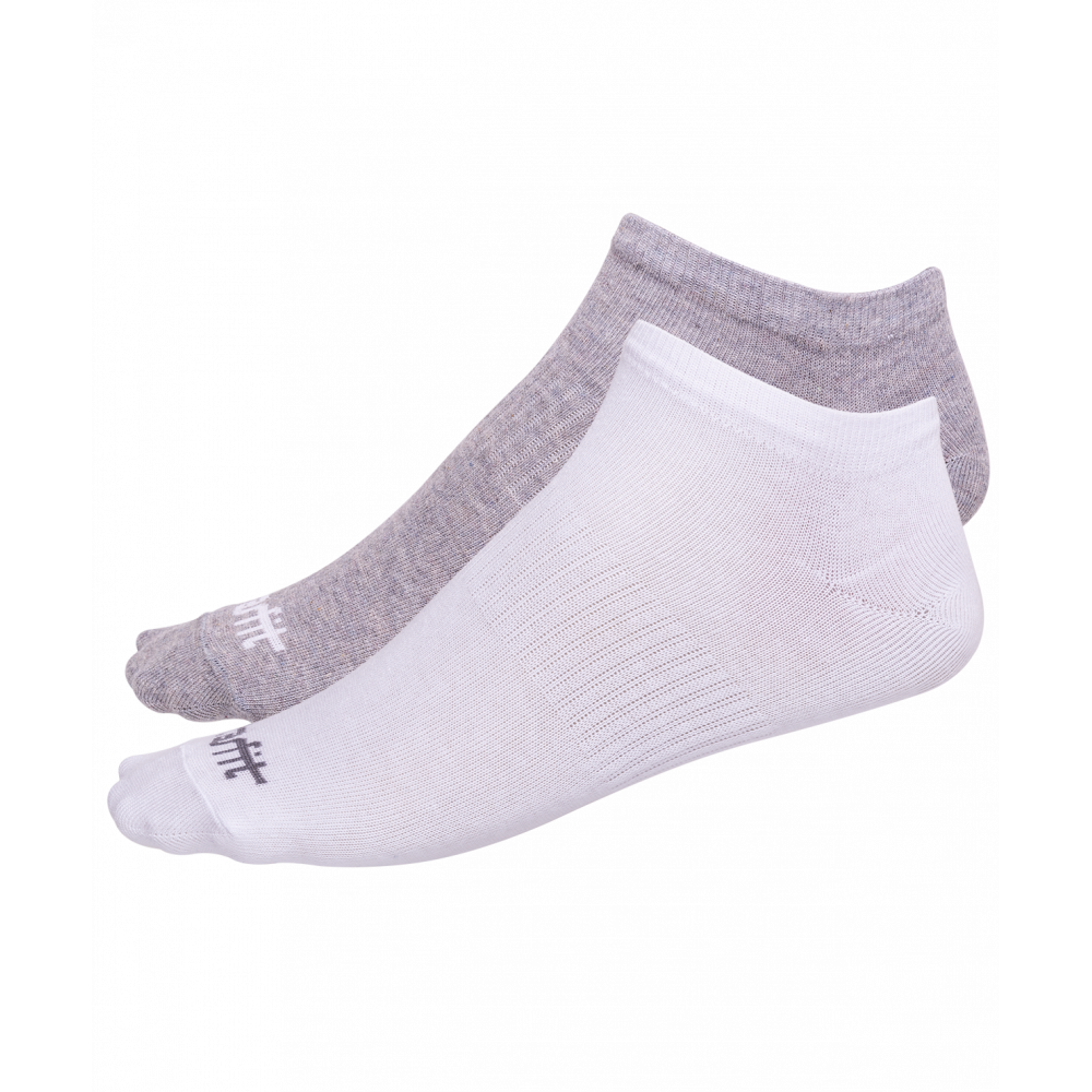 Носки низкие SW-205, белый/светло-серый меланж, 2 пары, УТ-00014184
