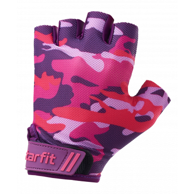 Перчатки для фитнеса WG-101, розовый камуфляж, УТ-00020801