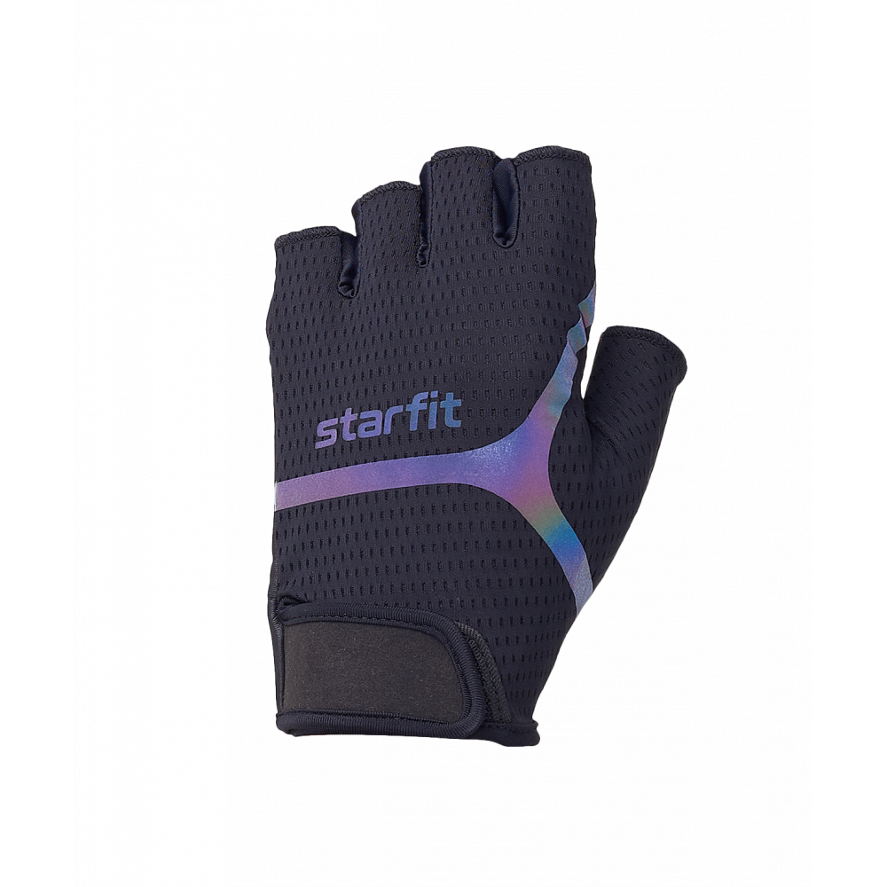 Перчатки для фитнеса WG-103, черный/светоотражающий, УТ-00020812