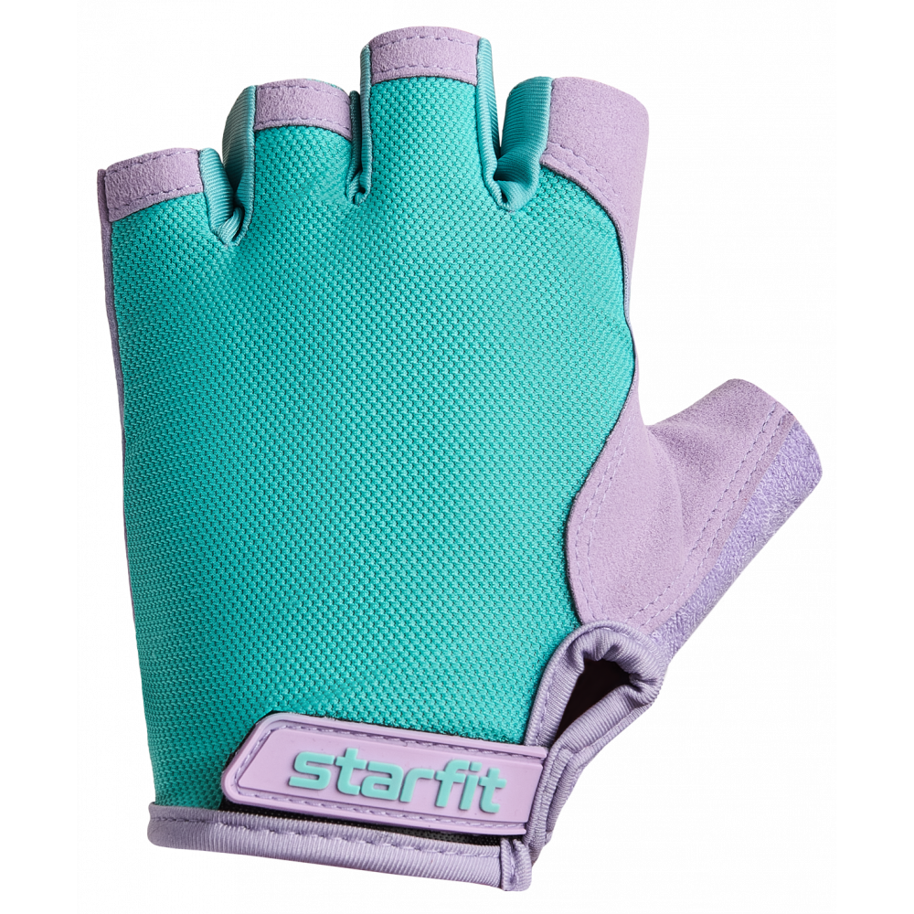 Перчатки для фитнеса WG-105, с гелевыми вставками, мятный/лиловый, ЦБ-00002550